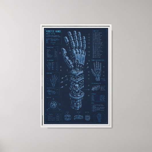 Toile Plan technique de main robotique (Recto)