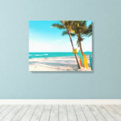 Toile Planches de surf sur la plage coussin (Insitu (Plancher de Bois))