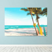 Toile Planches de surf sur la plage coussin (Insitu (Plancher de Bois))