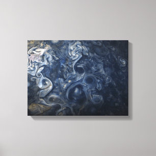 Toile Planète Jupiter Blues Bleu Blanc Juno Cam Tourbill