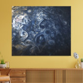 Toile Planète Jupiter Blues Blue White Juno Cam Swirling (Insitu(Salon))