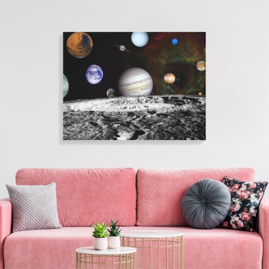 Toile Planètes du système solaire dans l'espace (Insitu(Salon))