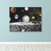 Toile Planètes du système solaire dans l'espace (Insitu (Plancher de Bois))