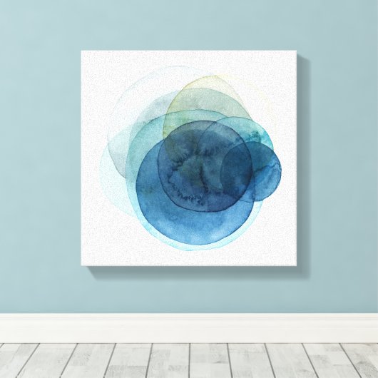 Toile Planètes en évolution - Cercles d'aquarelle (Insitu (Plancher de Bois))