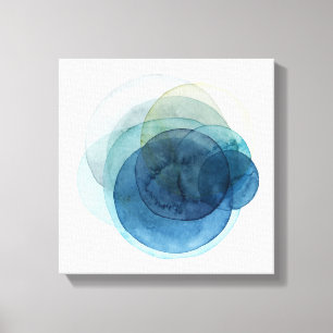 Toile Planètes en évolution - Cercles d'aquarelle