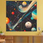 Toile Planètes et Orbites spatiales - Futuriste rétro (Insitu(Salon))