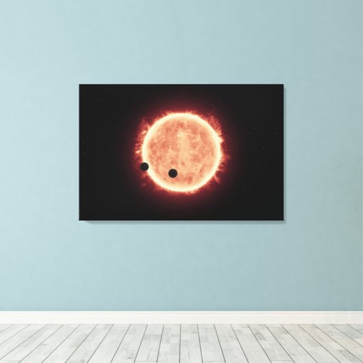 Toile Planètes Transitant Red Nwarf Star Dans Trappist-1 (Insitu (Plancher de Bois))