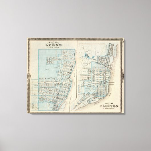 Toile Plans de Lyons et Clinton, Comté de Clinton (Recto)
