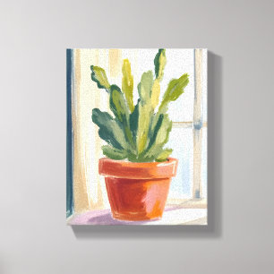 Toile Plante de cactus Aquarelle botanique verte