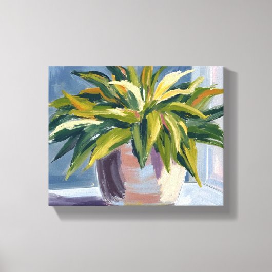 Toile Plante serpent | Peinture de plante en pot (Recto)