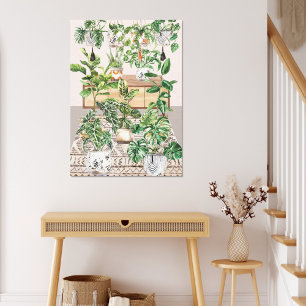 Toile Plantes tropicales à l'aquarelle