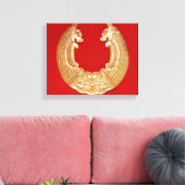 Toile Plaque avec deux dragons et un masque à cravate de (Insitu(Salon))