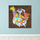 Toile Plaque de licence de l'Amérique du Nord - Canada e (Insitu (Plancher de Bois))