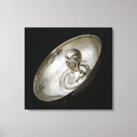 Plat avec le buste d'un homme à l'intérieur