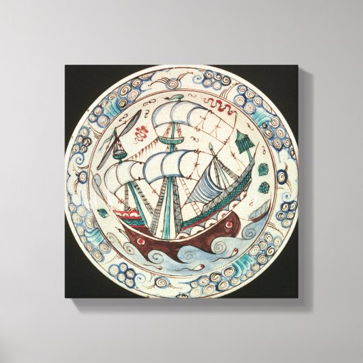 Toile Plat peint avec un navire (Recto)