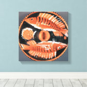 Toile Plate depicting two fish, 350 BC (ceramic) (Insitu (Plancher de Bois))