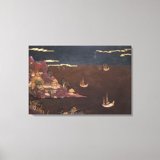 Toile Plateau avec scène marine (Recto)