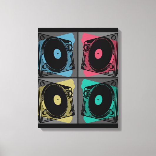 Toile Platines Tourne-disques Pop Art Rétro (Recto)
