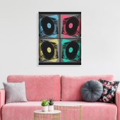 Toile Platines Tourne-disques Pop Art Rétro (Insitu(Salon))