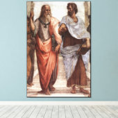 Toile Platon et Aristote / École d'Athènes de Raphaël / (Insitu (Plancher de Bois))
