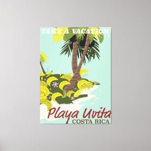 Toile Playa Uvita, Costa Rica affiche de voyage de plage