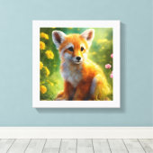 Toile Playful Baby Fox Meadow (Insitu (Plancher de Bois))