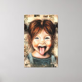 Toile Playful Girl Funny Canvas Print (Recto)