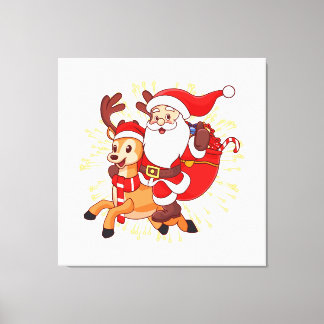 Toile **"Playful Santa Claus Design – Fun and Festive Ch