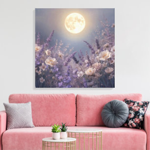 Toile Plein Lune Mur Art Clair de Lune Mystique