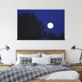 Toile Pleine lune avec arbres et ciel bleu (Insitu(Chambre))