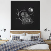 Toile Pleine lune de faucon Monogramme noir (Insitu(Chambre))