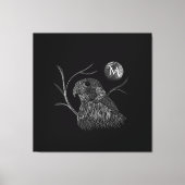 Toile Pleine lune de faucon Monogramme noir (Recto)