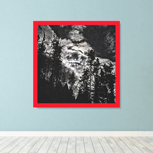 Toile Pleine lune sur une nuit nuageuse Poster d'art Abs (Insitu (Plancher de Bois))