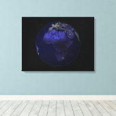 Toile Pleine Terre la nuit montrant l'Afrique et l'Europ (Insitu (Plancher de Bois))