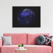 Toile Pleine Terre la nuit montrant l'Afrique et l'Europ (Insitu(Salon))