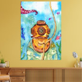 Toile Plongeur sous-marin profond (Insitu(Salon))