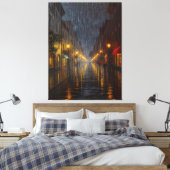 Toile Pluie de minuit dans la ville (Insitu(Chambre))