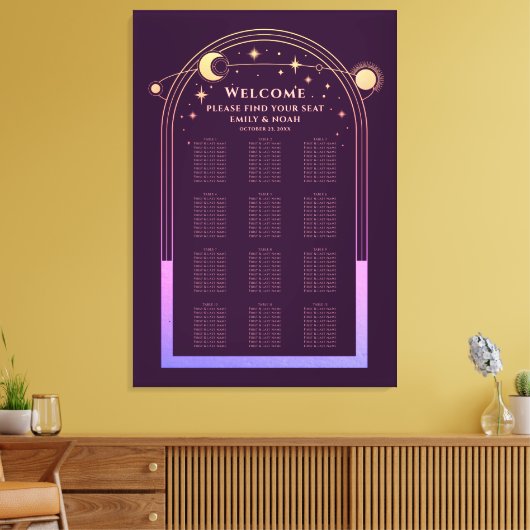 Toile Plum arc-en-ciel mystique Sun Moon Stars Mariage (Insitu(Salon))