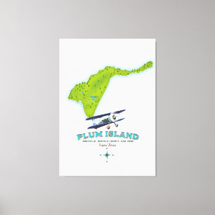 Toile Plum Island, comté de Southold Suffolk, carte de N