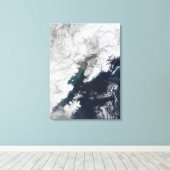 Toile Plume de cendres du mont Redoute, Alaska (Insitu (Plancher de Bois))