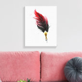Toile Plume rouge avec pointe en or (Insitu(Salon))