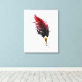 Toile Plume rouge avec pointe en or (Insitu (Plancher de Bois))