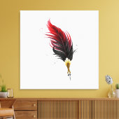 Toile Plume rouge avec pointe en or (Insitu(Salon))