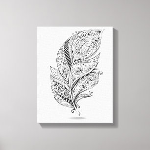 Toile Plume tribale inspirée 6