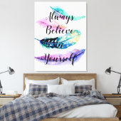 Toile Plumes avec citation (Insitu(Chambre))