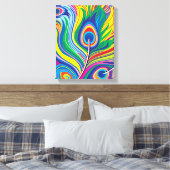 Toile Plumes de paon Art Abstrait (Insitu(Chambre))