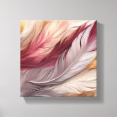 Toile Plumes luxueuses rose et or Motif (Recto)