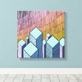 Toile Plus de trois gratte-ciels (Insitu (Plancher de Bois))