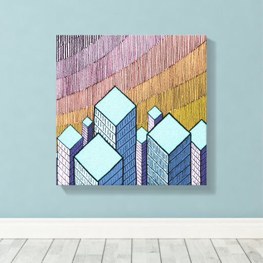 Toile Plus de trois gratte-ciels (Insitu (Plancher de Bois))