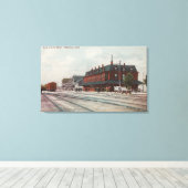 Toile Pocatello, ID - Trains & Personnes Autour Du Train (Insitu (Plancher de Bois))